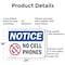 Signmission No Cell Phones, 24 in W x Rectangle, Aluminum OS-2PACK-NS-A-1824-L-16042 - alternate 8